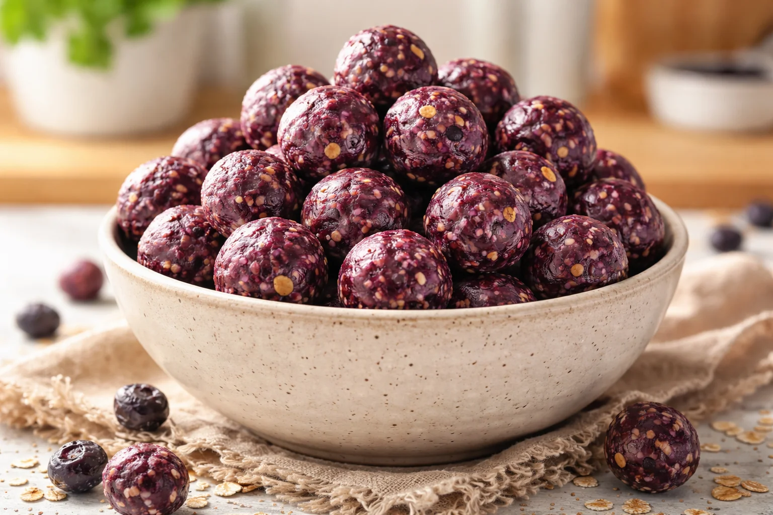 Delicious No-Bake Blueberry Protein Balls You’ll Love!
