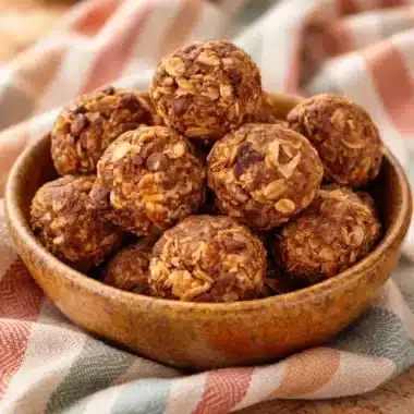Healthy Protein Balls With Dates made from Medjool dates and nut butter.