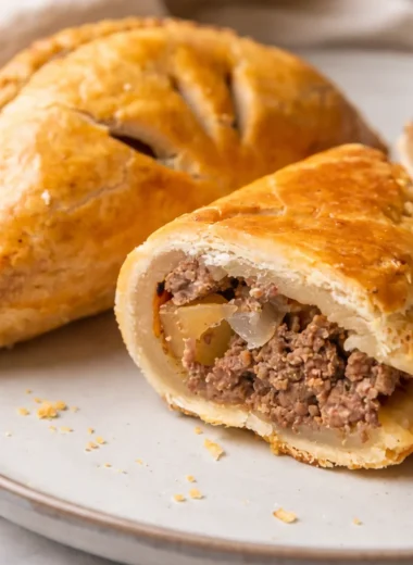 Delicious Australian beef pasties with flaky pastry and savory filling.