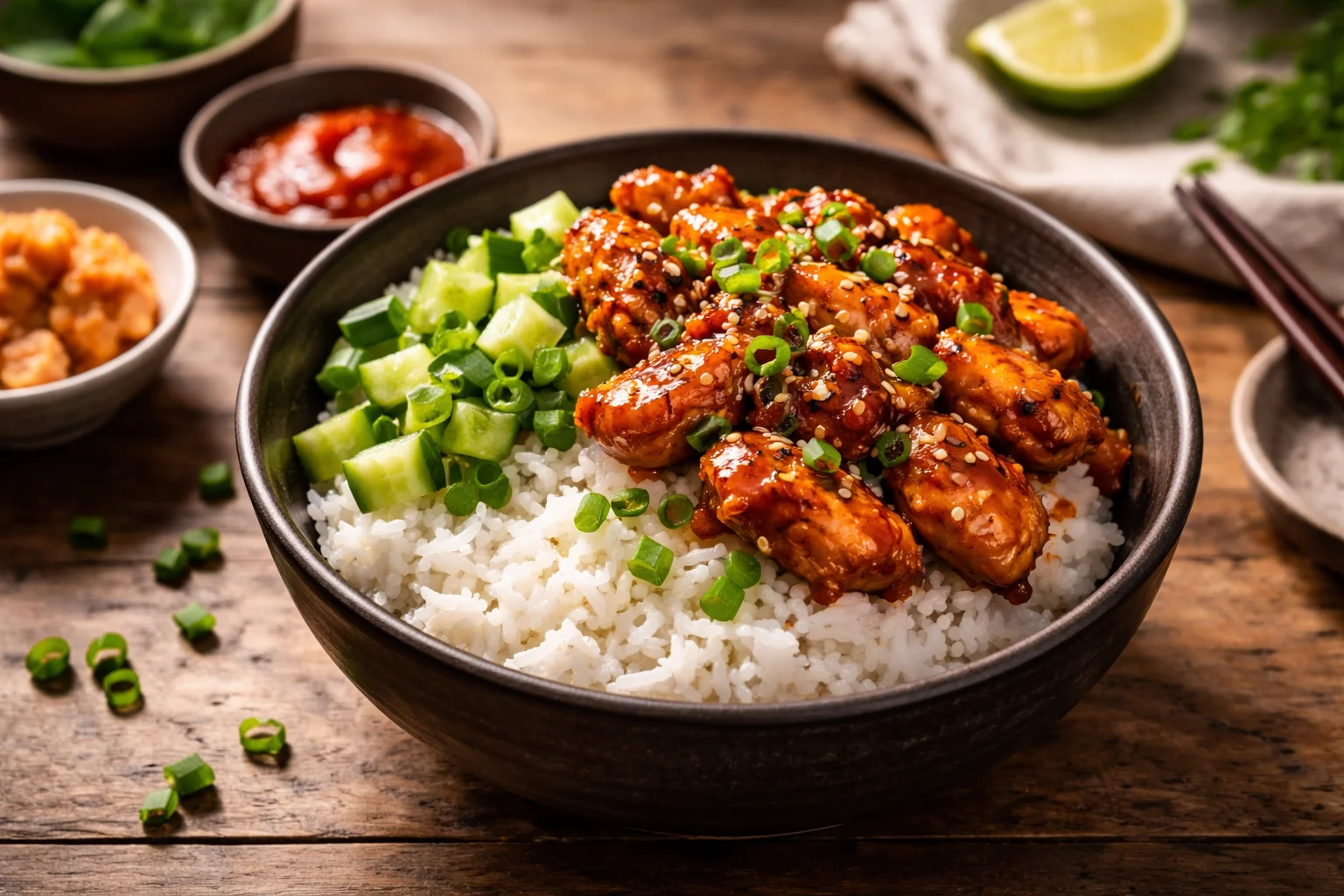 Korean Gochujang Chicken Rice Bowls - Spicy Delight in a Bowl