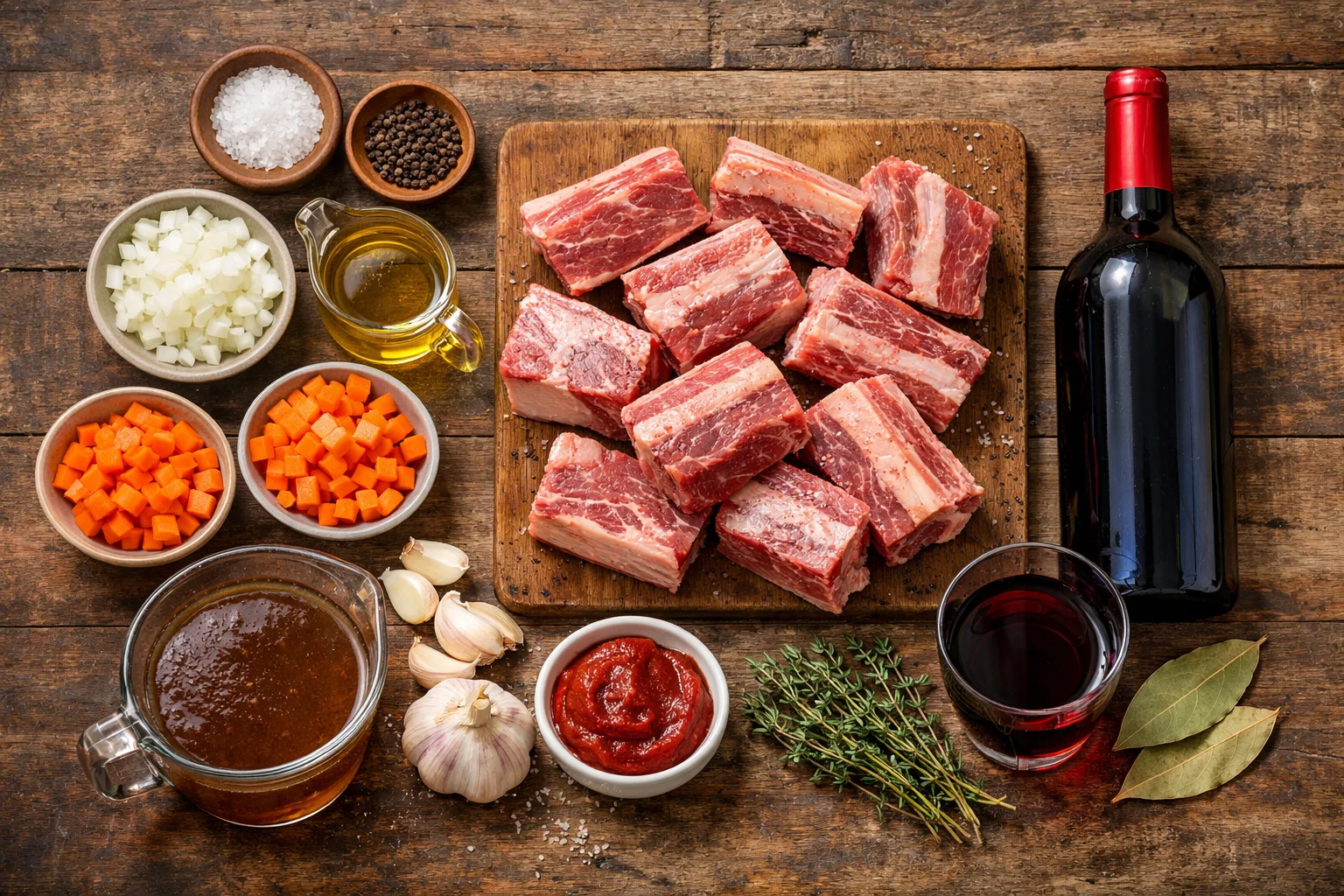 Tender Braised Short Ribs in Red Wine Sauce