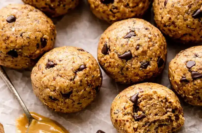 Nutritious Breakfast Protein Balls made with peanut butter, oats, and chocolate chips