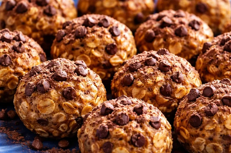 Delicious no-bake protein power balls made with oats, peanut butter, and chocolate