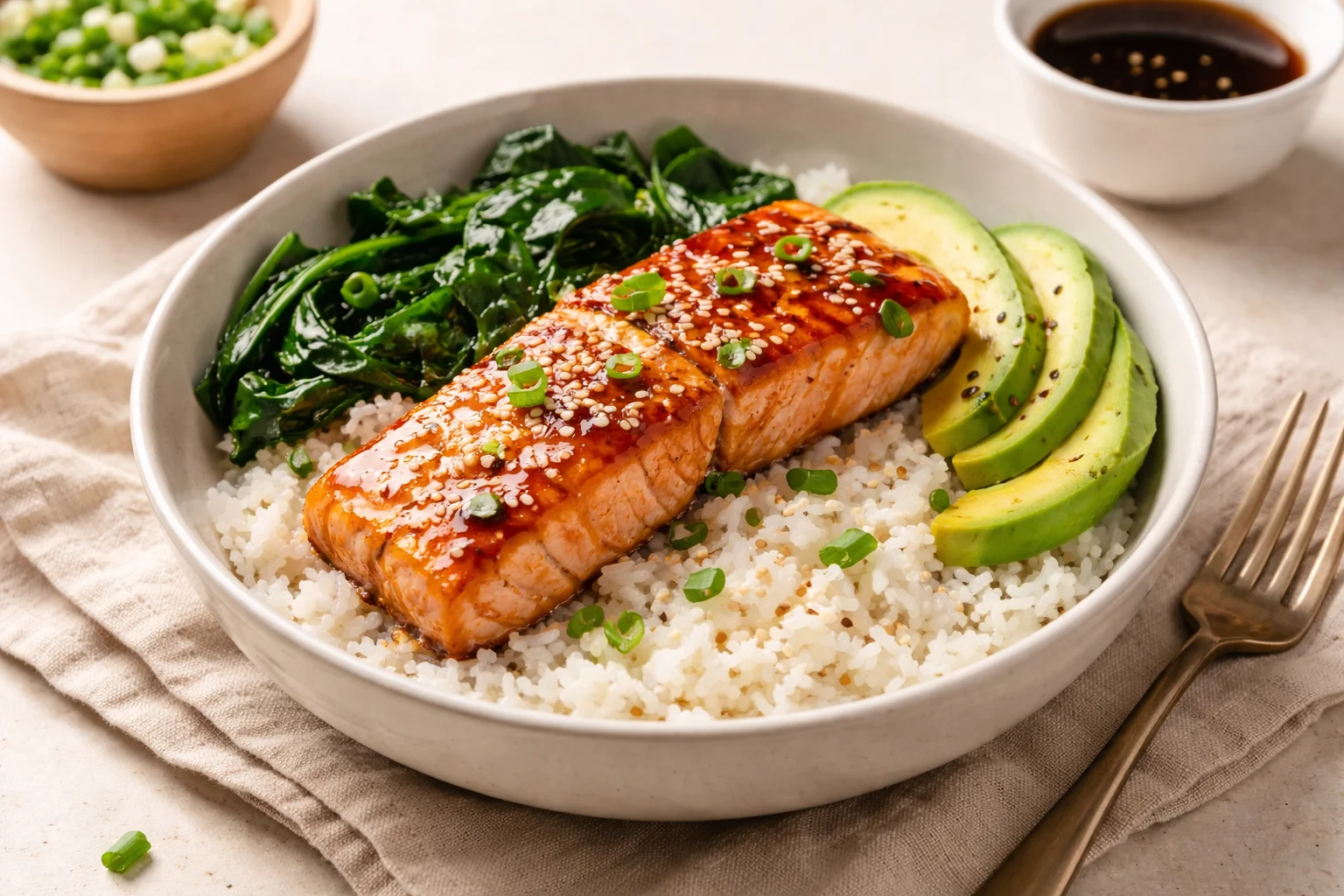 Teriyaki Salmon Rice Bowls in 20 Minutes