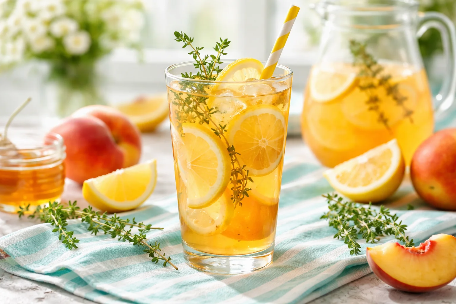 Refreshing Sweet Tart Peach Lemonade for Your Summer Sip