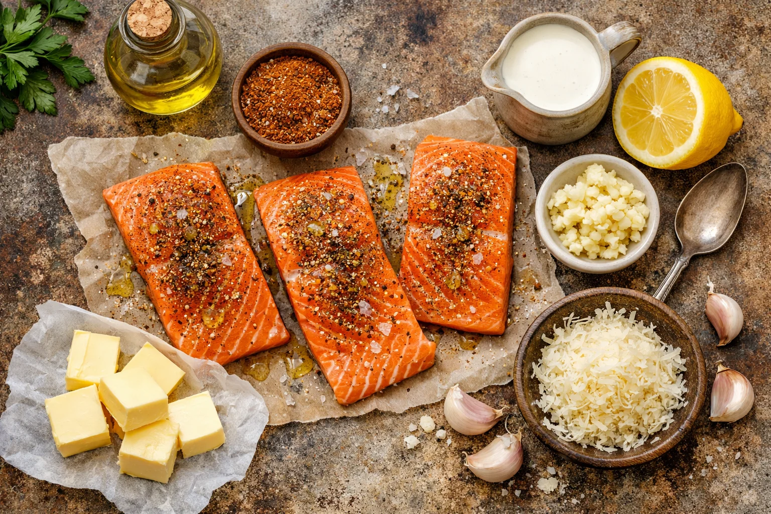 Blackened Salmon with Creamy Cajun Sauce