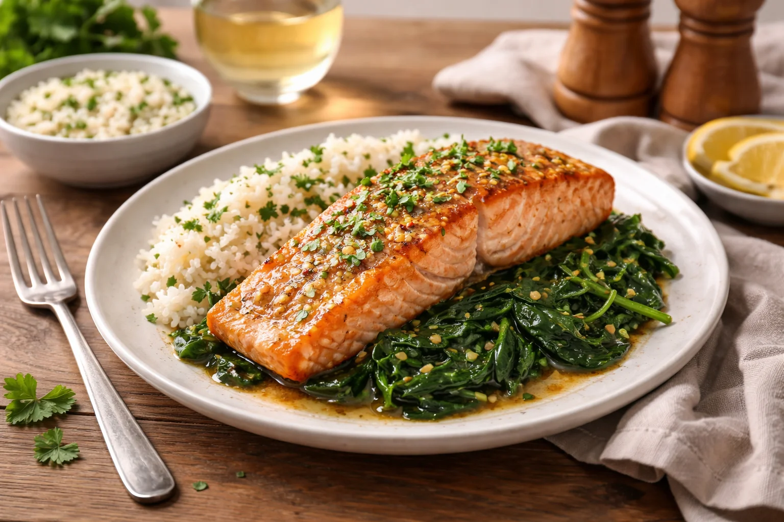 Savory Baked Salmon with Spinach and Mozzarella Delight