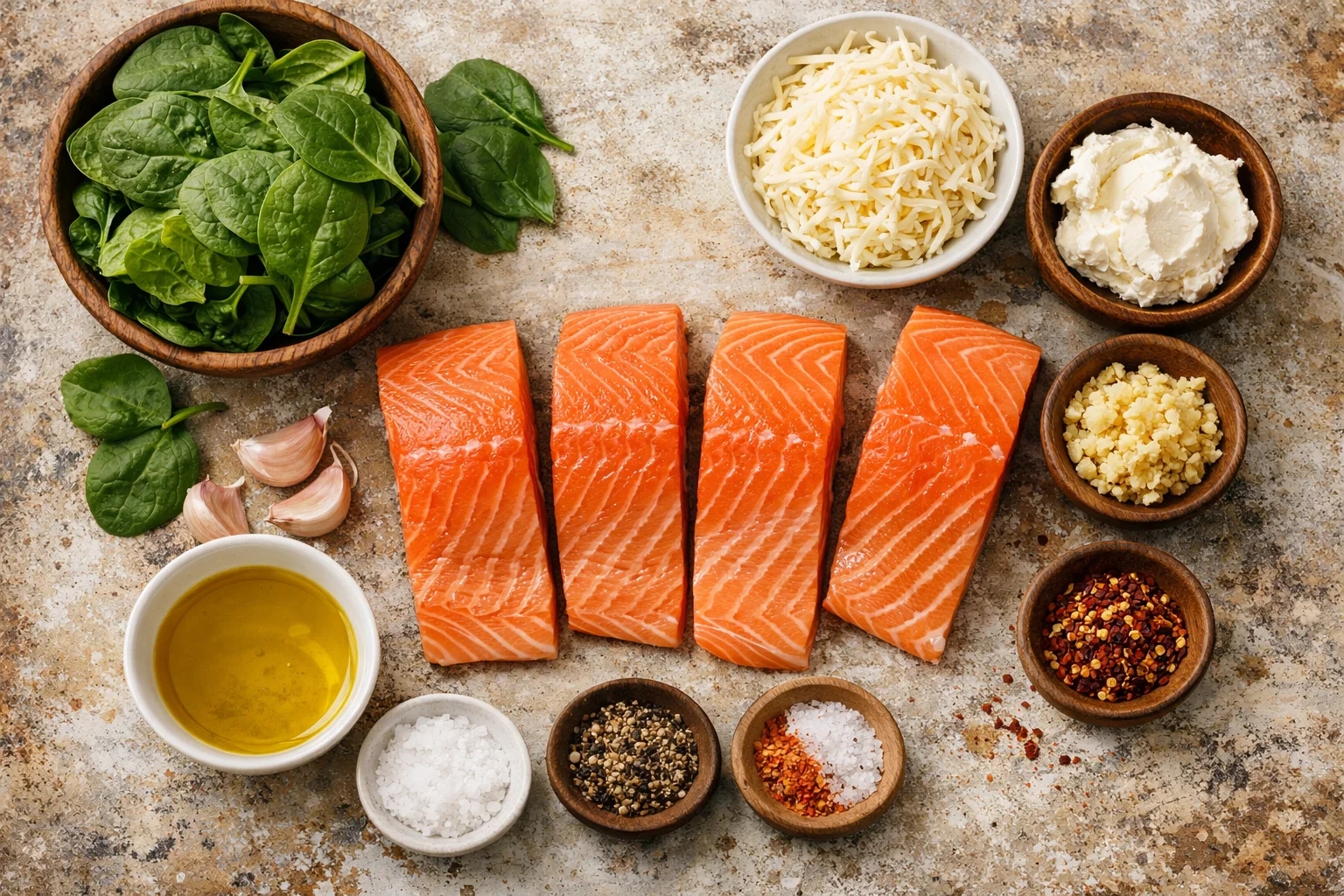 Savory Baked Salmon with Spinach and Mozzarella Delight