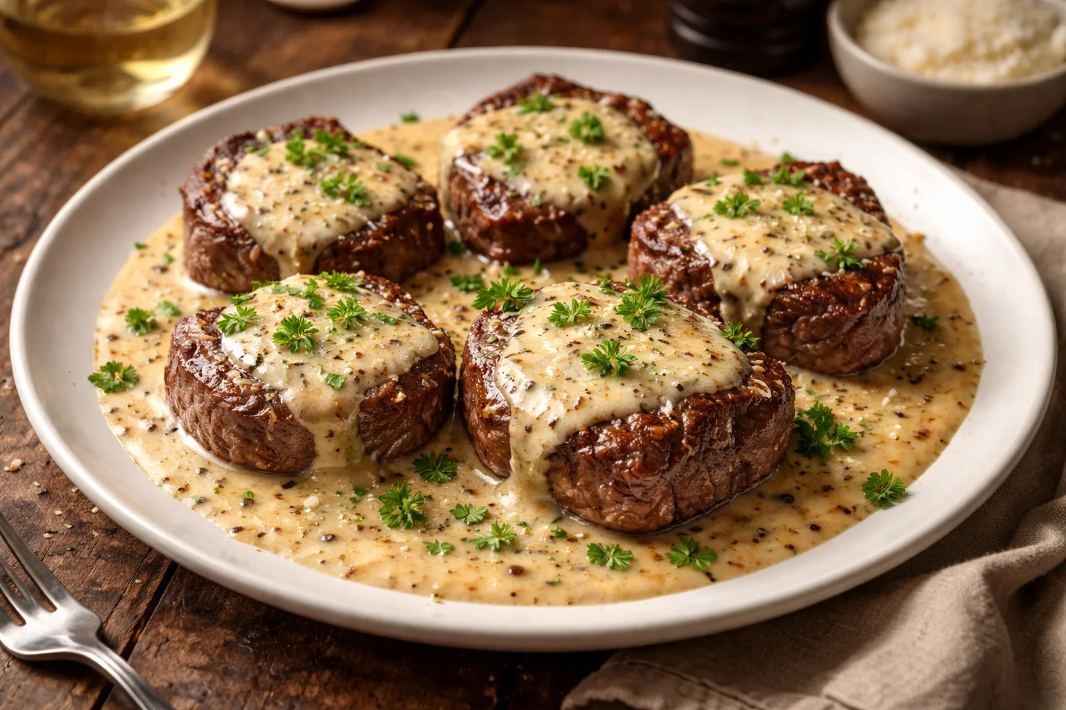 Savory Garlic Butter Steak Bites with Creamy Parmesan Sauce