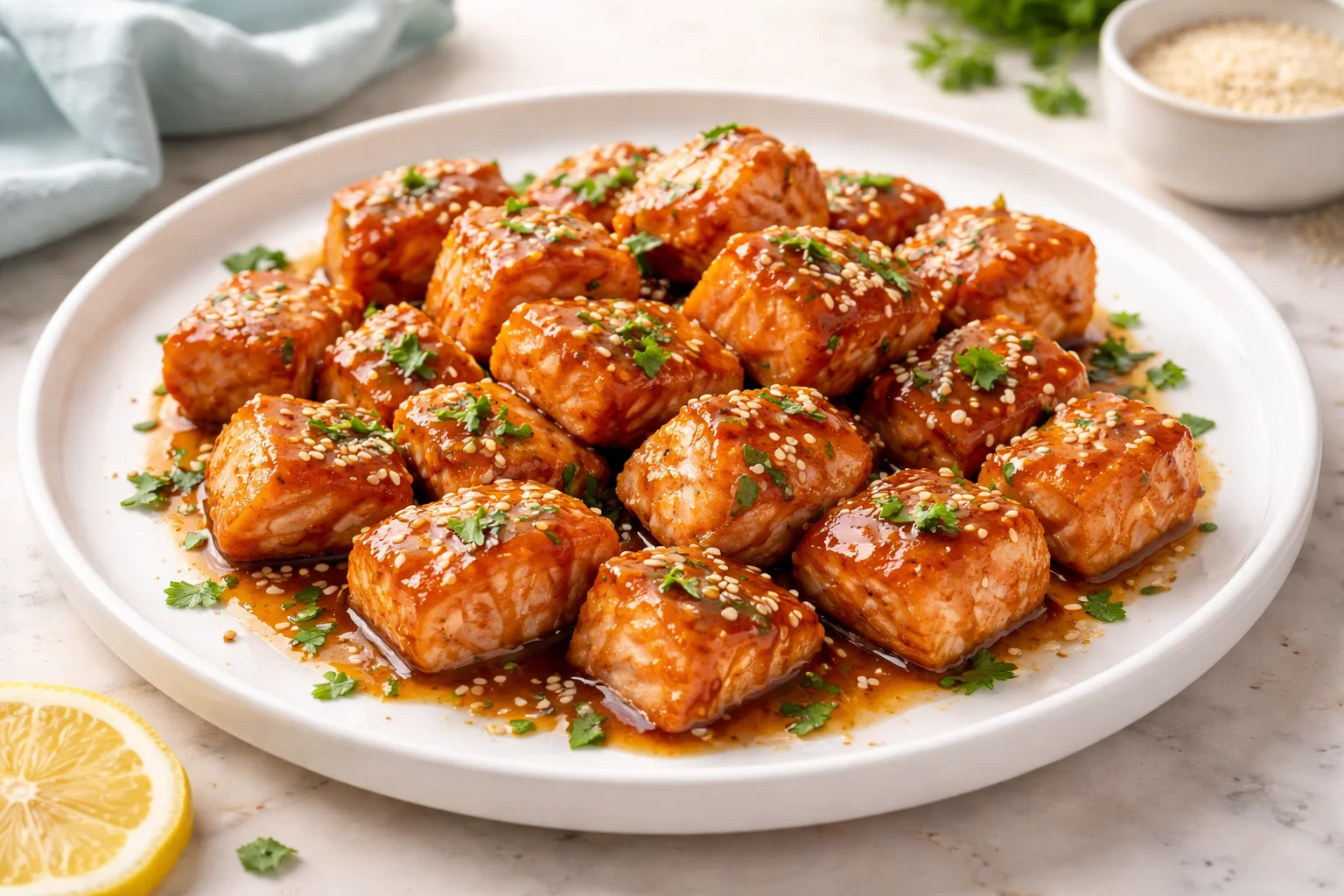 Savory Honey Garlic Salmon Bites (Air Fryer) You'll Love!