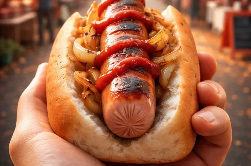 Delicious Australian sausages BBQ sizzling on the grill, a classic Aussie snags experience.