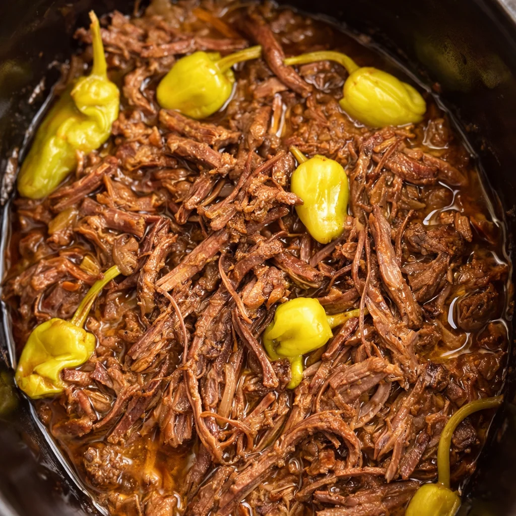 Slow Cooker Mississippi Pot Roast - A Cozy Dinner Delight 33 Delicious and tender Slow Cooker Mississippi Pot Roast with ranch dressing and pepperoncini.