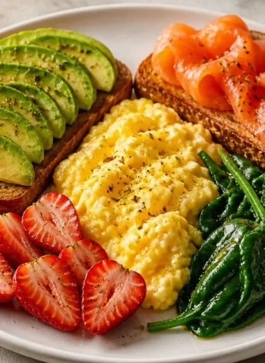 Breakfast Creamy Power Plate with nutritious ingredients for a healthy start.