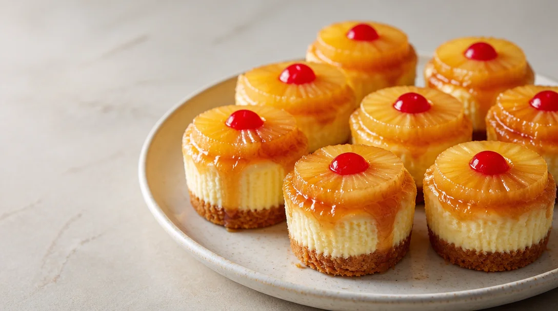 Creamy Mini Pineapple Upside-Down Cheesecake Bites