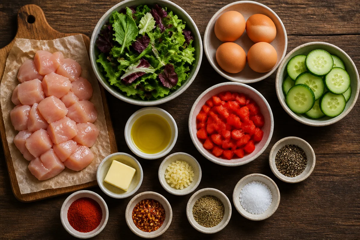 Power Salad With Jammy Eggs And Chicken