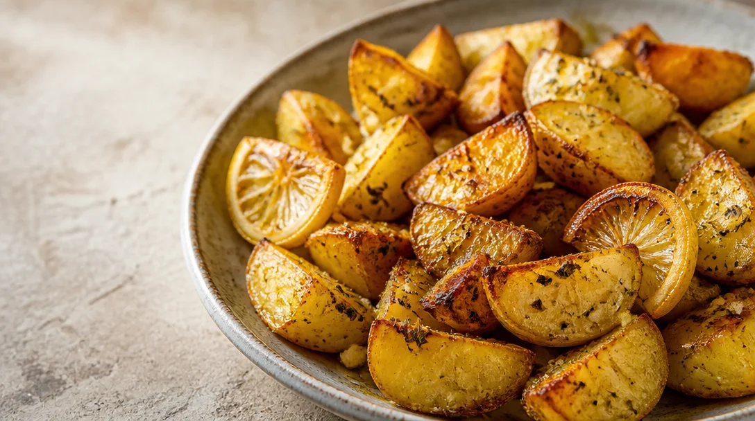 Crispy Greek-Style Lemon Potatoes With Garlic And Oregano