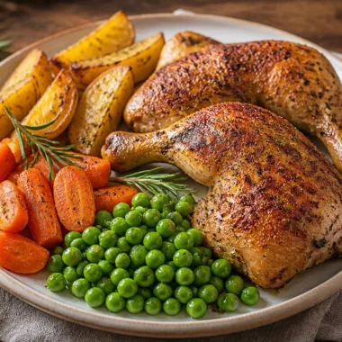 Crispy Herb Roasted Chicken Plate 34 Crispy Herb Roasted Chicken Plate with fresh herbs and spices