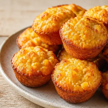 Crispy Southern-style honey butter cornbread poppers on a plate.