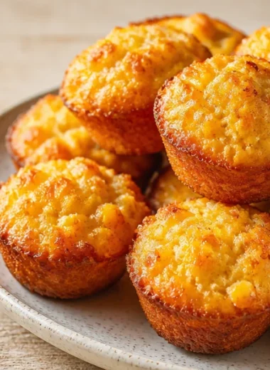 Crispy Southern-style honey butter cornbread poppers on a plate.