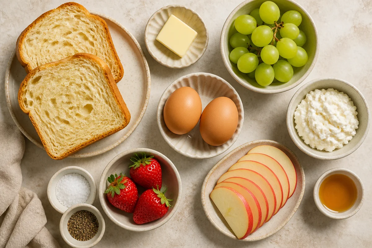 Golden Egg Toast and Fruit Plate