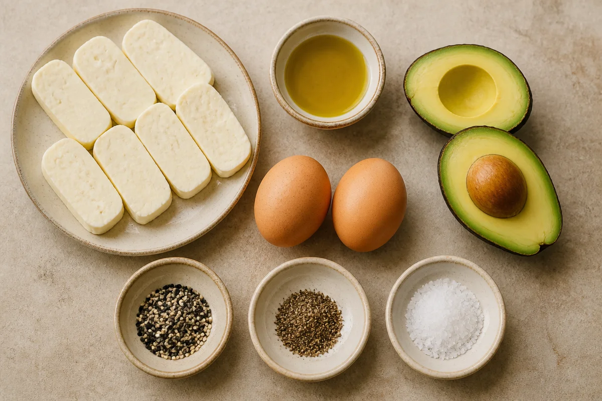 Crispy Halloumi, Eggs and Avocado Power Plate