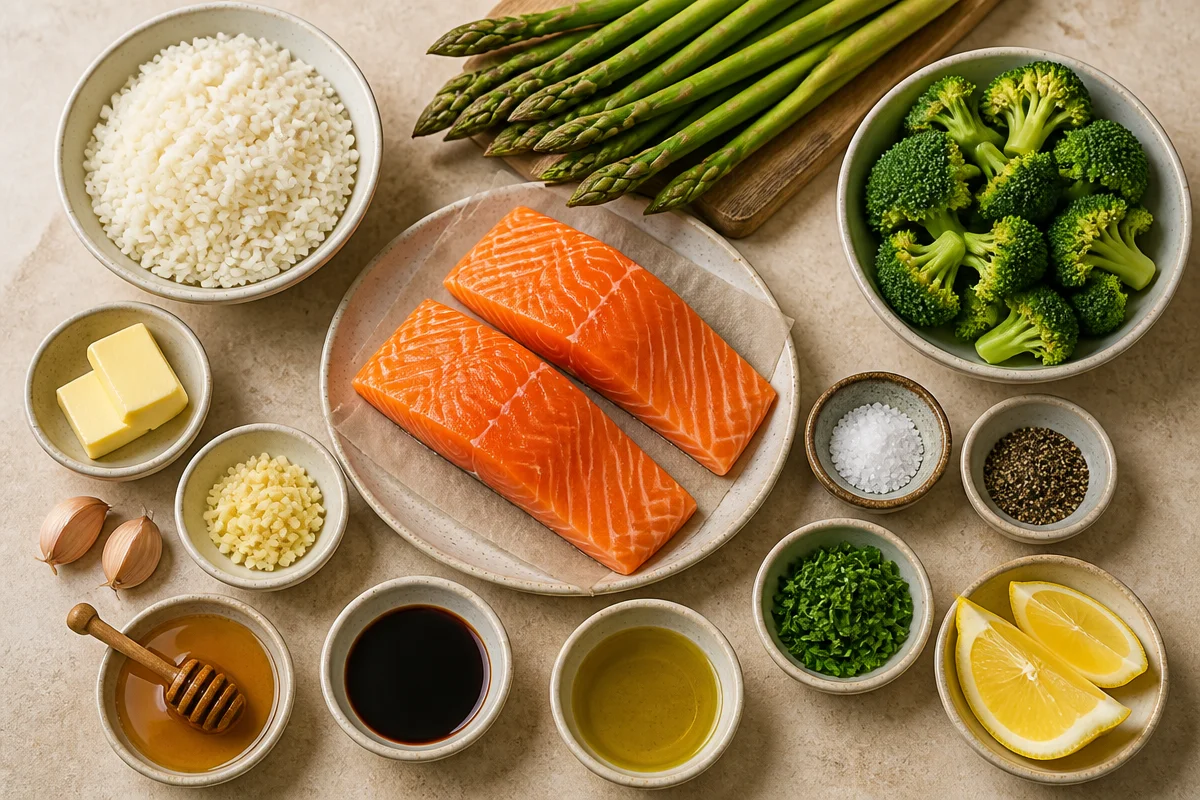 Sticky Honey Garlic Salmon Plate