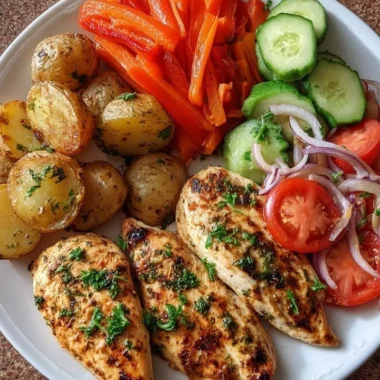 Crispy Garlic Herb Chicken Breast 34 Crispy garlic herb chicken breast served with fresh herbs and seasoning