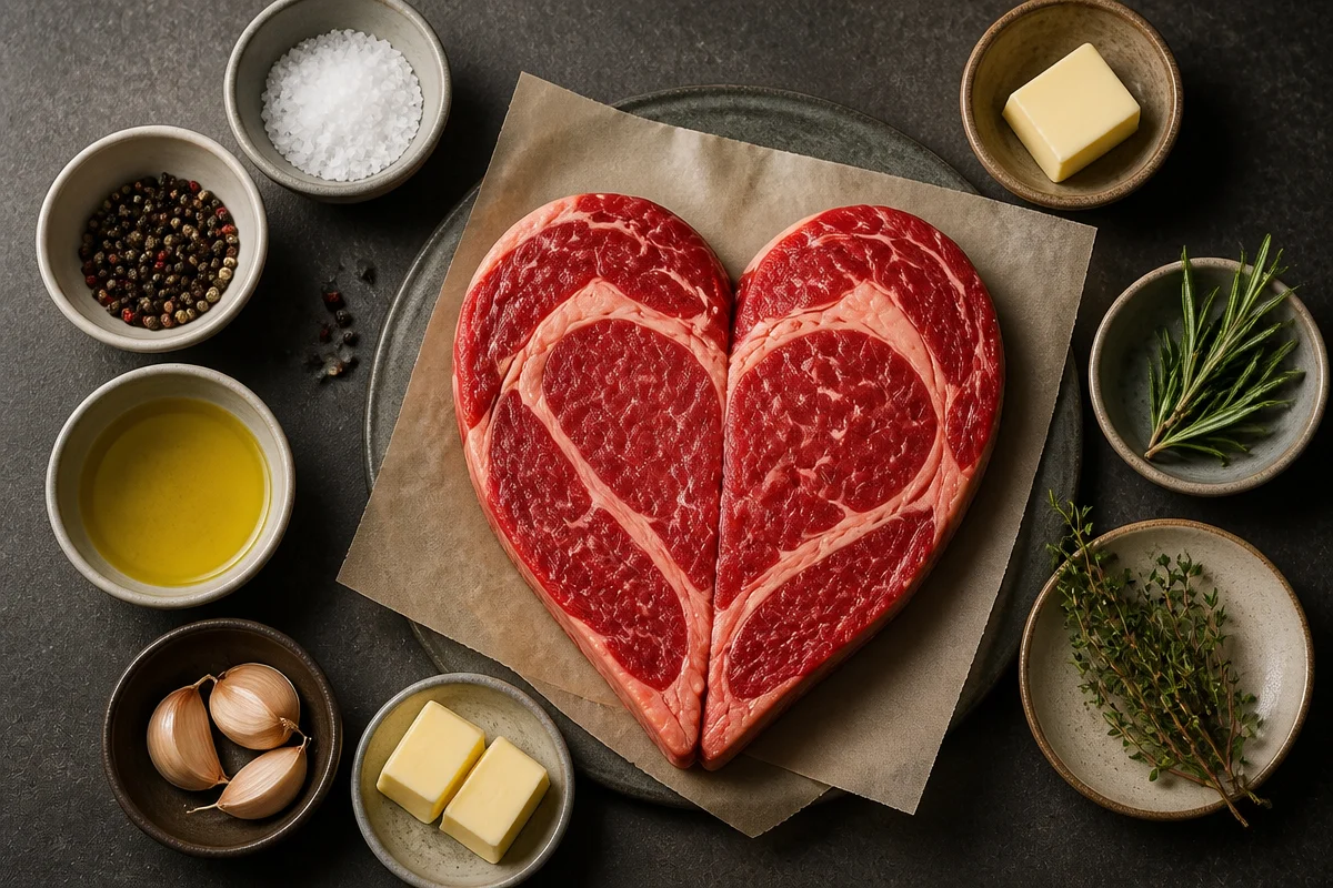 Heart-Shaped Ribeyes for Valentine's Day | I love meat, Heart shaped ribeye, Heart shaped steak