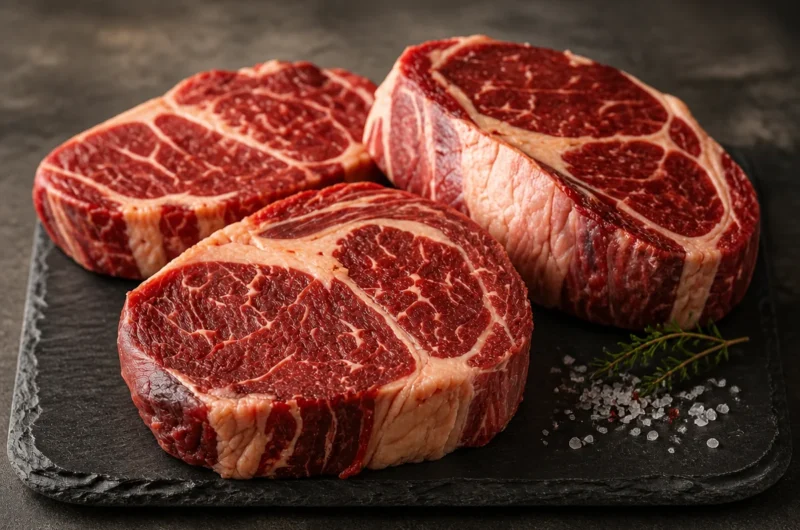 High-quality raw beef steak ready for cooking