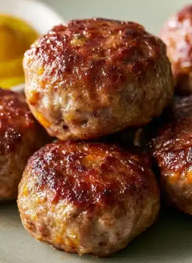 Plate of authentic German Frikadellen, also known as German hamburgers.