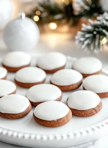 Homemade German Pfeffernüsse Cookies with spices and icing