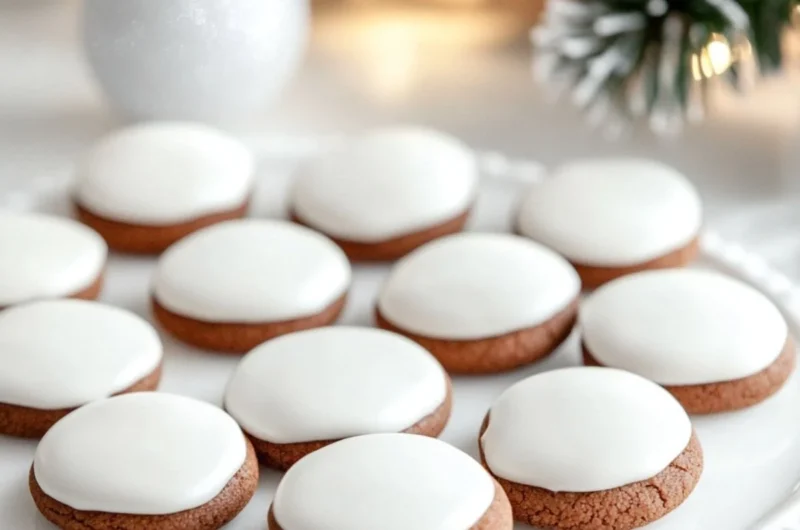 Homemade German Pfeffernüsse Cookies with spices and icing