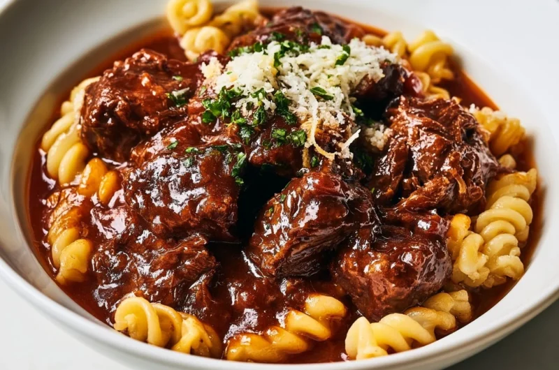Bowl of authentic Hirschgulasch, a traditional German venison goulash dish.