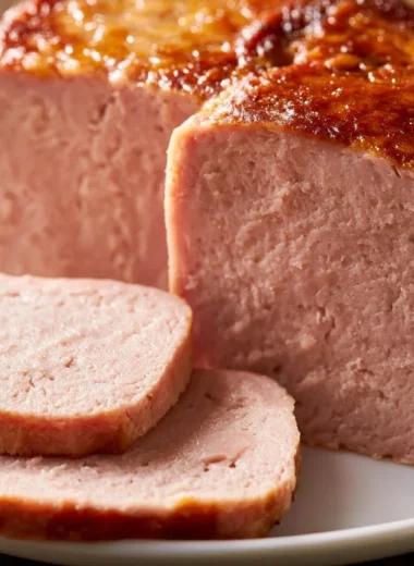 Authentic Bavarian Leberkäse served with sides