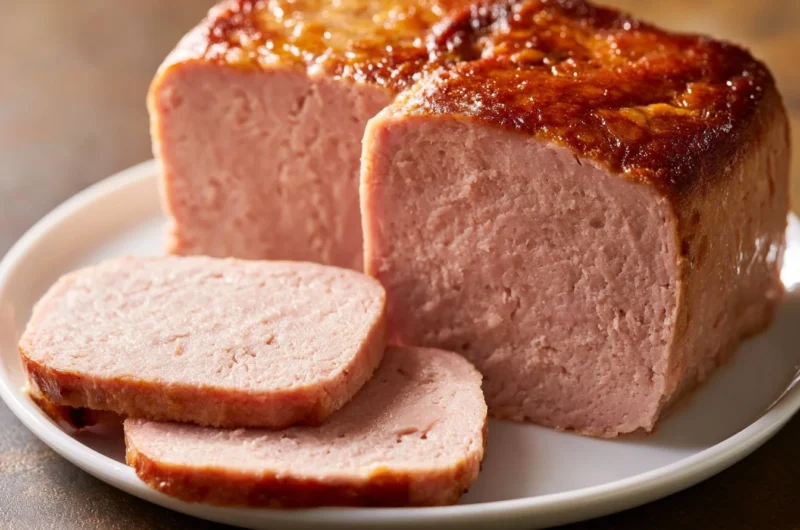 Authentic Bavarian Leberkäse served with sides