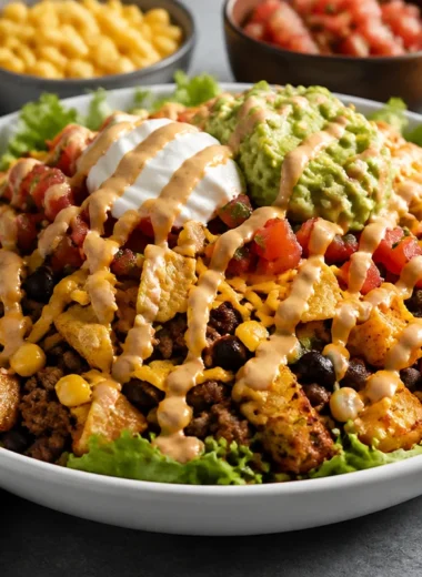 Cozy loaded potato taco bowl topped with fresh ingredients and spices.