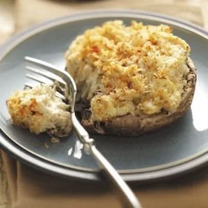 Creamy Crab Stuffed Portobello Mushrooms 26 Creamy crab stuffed portobello mushrooms topped with herbs and spices