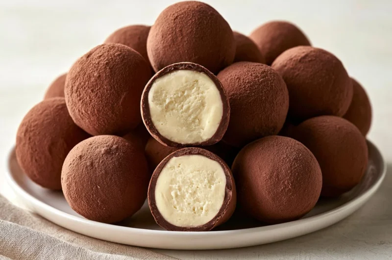 Delicious Marzipankartoffeln, traditional German marzipan potatoes on a festive plate.
