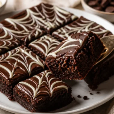 Delicious Spiderweb Brownies decorated for Halloween