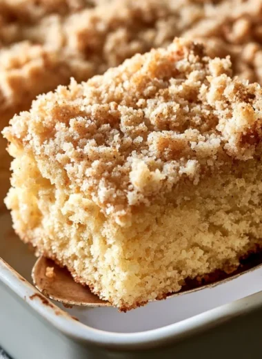 Slice of traditional German Streuselkuchen with crumb topping on a plate