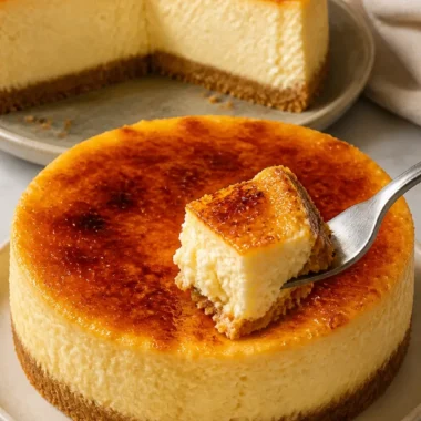 Crème Brûlée Cheesecake 37 Ein köstlicher Crème Brûlée Cheesecake mit karamellisierter Oberfläche
