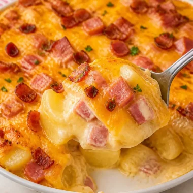 Ham and Bacon Cheesy Potatoes - The Perfect Cheesy Side Dish! 37 Ham and Bacon Cheesy Potatoes als perfekte käsehaltige Beilage