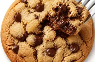 Knusprige Schokoladenstückchen-Kekse frisch gebacken auf einem Teller