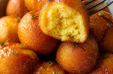 Maisbrot-Popper auf einem Teller, fertige Snacks für jede Party.