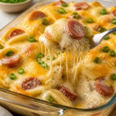 Pierogi Casserole 37 Hausgemachte Pierogi Casserole mit Käse und Kartoffeln, perfekt für ein Familienessen.