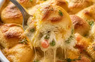 Chicken Bubble Biscuit Bake Casserole, ein herzhaftes Hühnchengericht