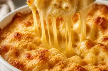 Cremige gebackene Macaroni and Cheese mit goldener Käsekruste