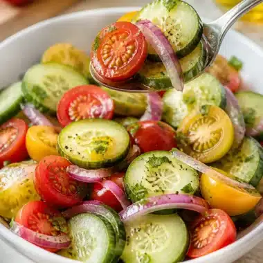 Cucumber Tomato Salad 38 Cucumber Tomato Salad - frischer Salat mit Gurken und Tomaten