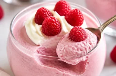 Himbeer-Mousse in einer eleganten Dessertschale
