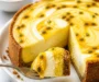 Passionfruit curd ripple cheesecake